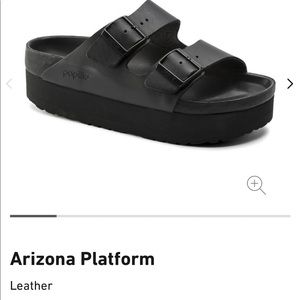 Birkenstock Papillio Arizona Platform Black leather sandals